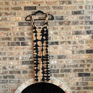 Zara Black and Brown Abstract Dress